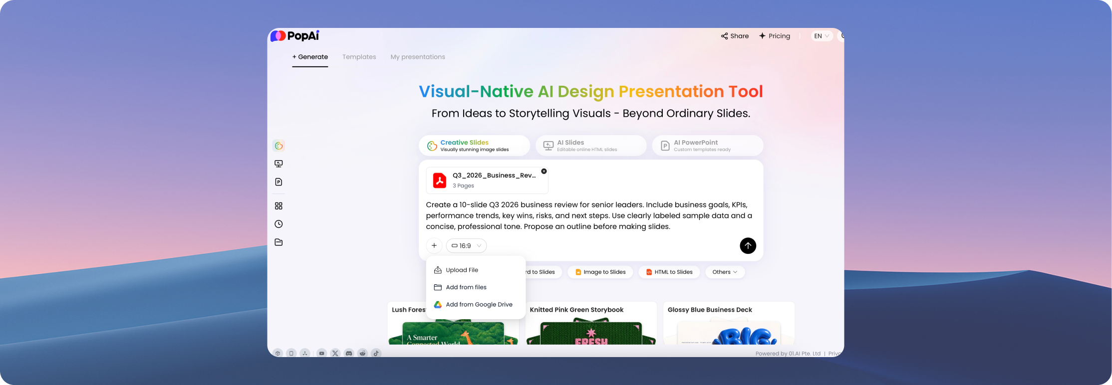File to presentation