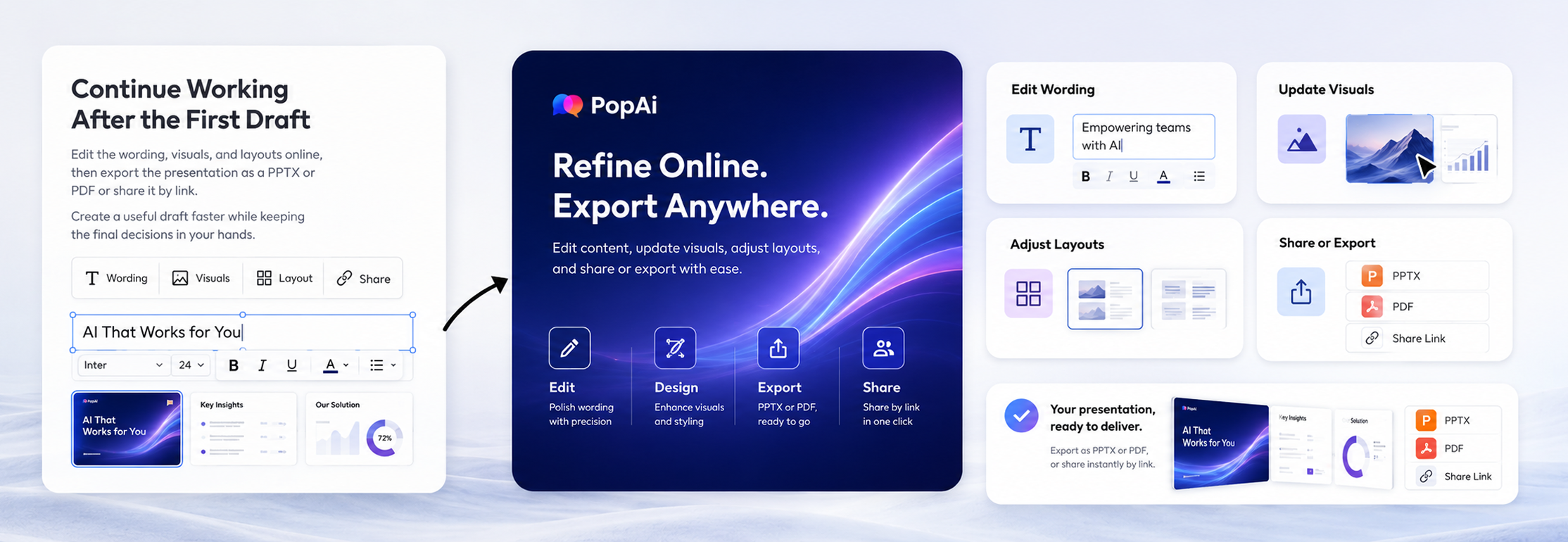 Seamless Export and Instant Link Sharing visual