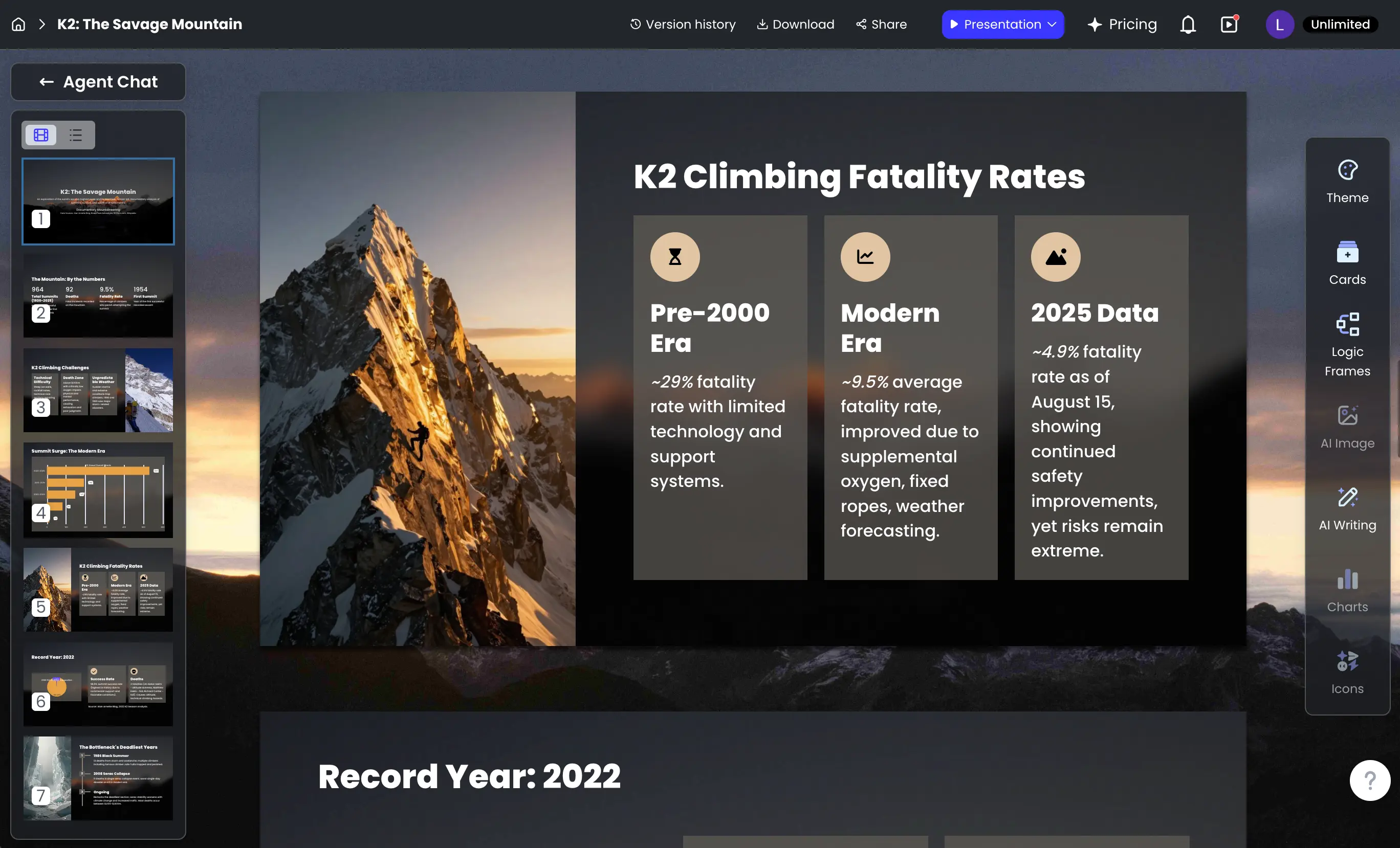 Edit and export AI PowerPoint presentation