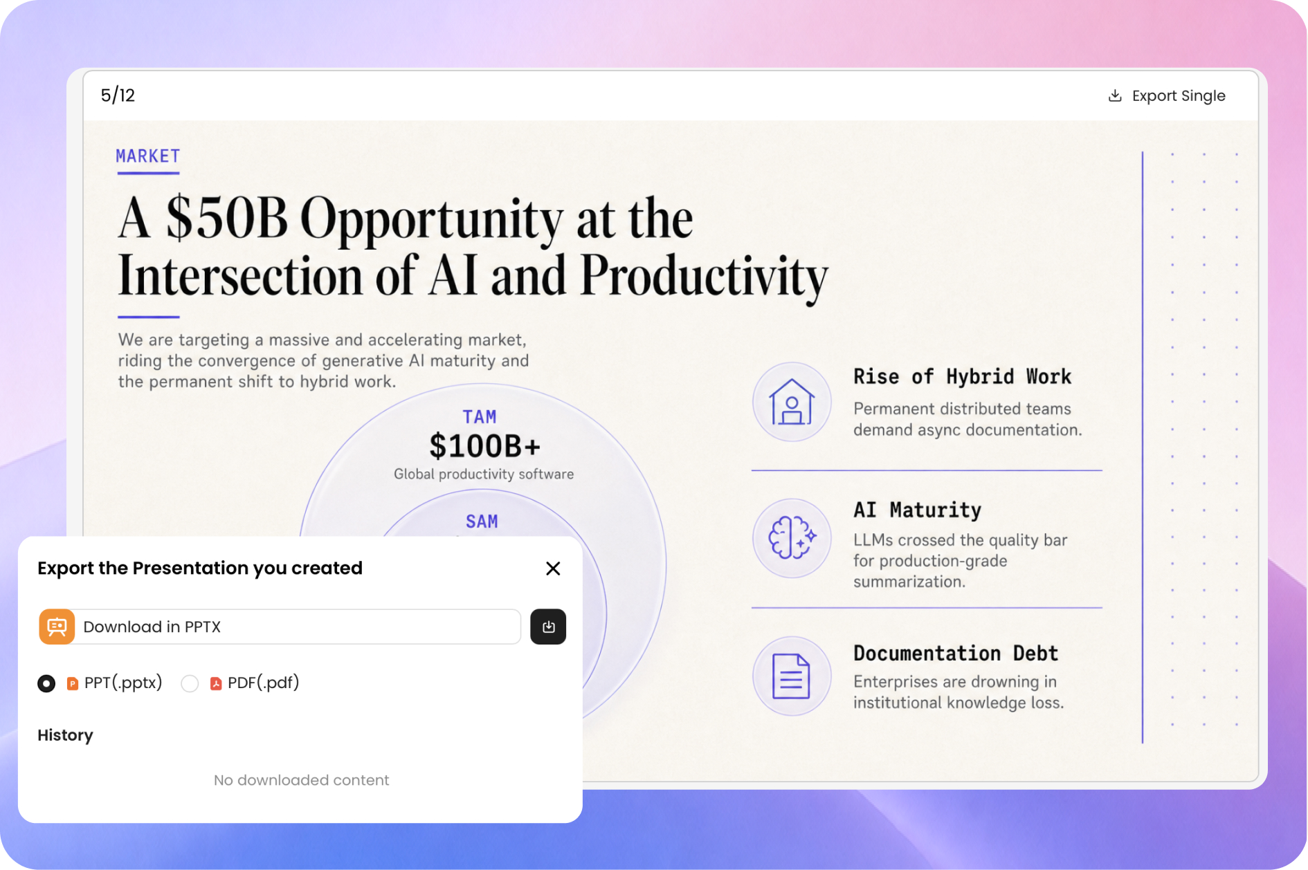 Edit and export AI PowerPoint presentation