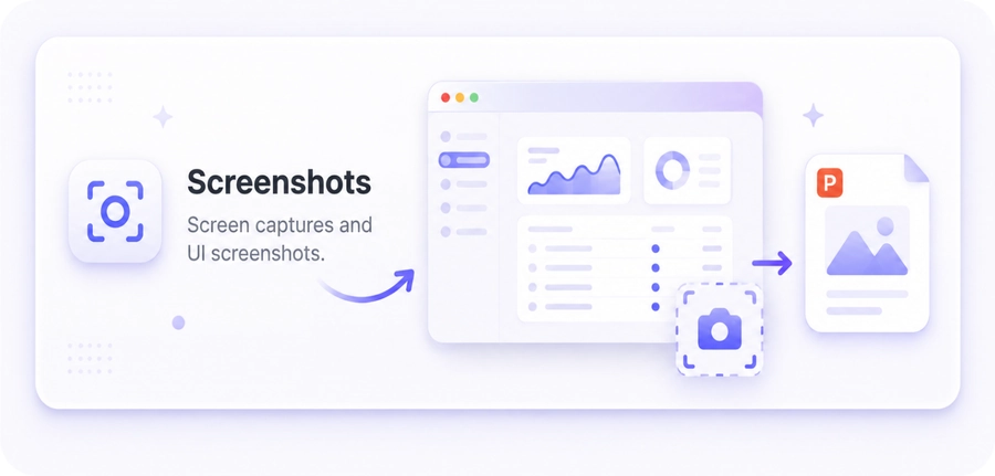Icon representing a screenshot being turned into a PPT