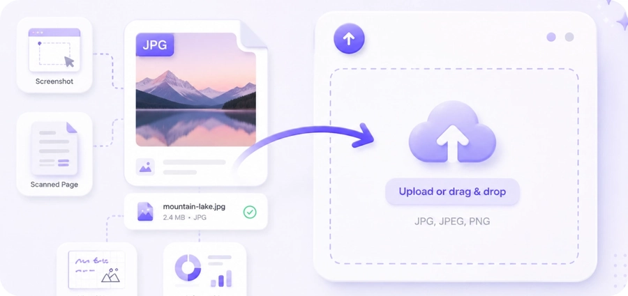 Select and upload an image file for AI slide conversion