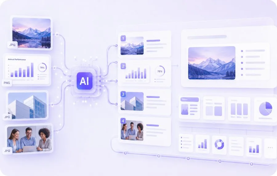 AI analyzing Image content and generating slide outline