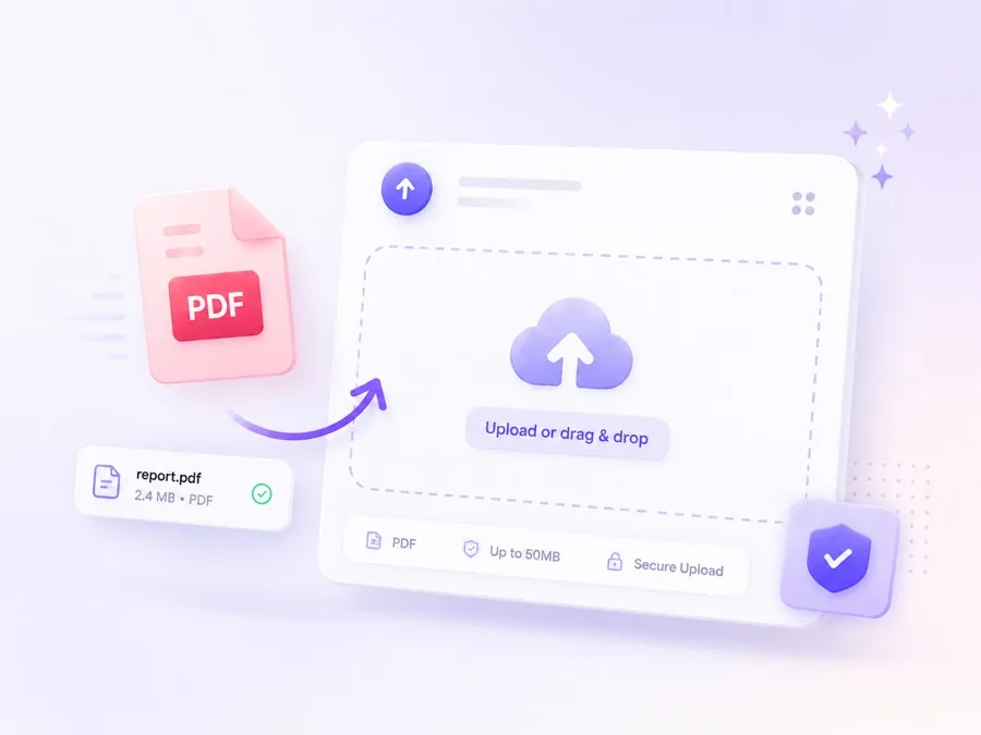 Select and upload a PDF document for AI slide conversion