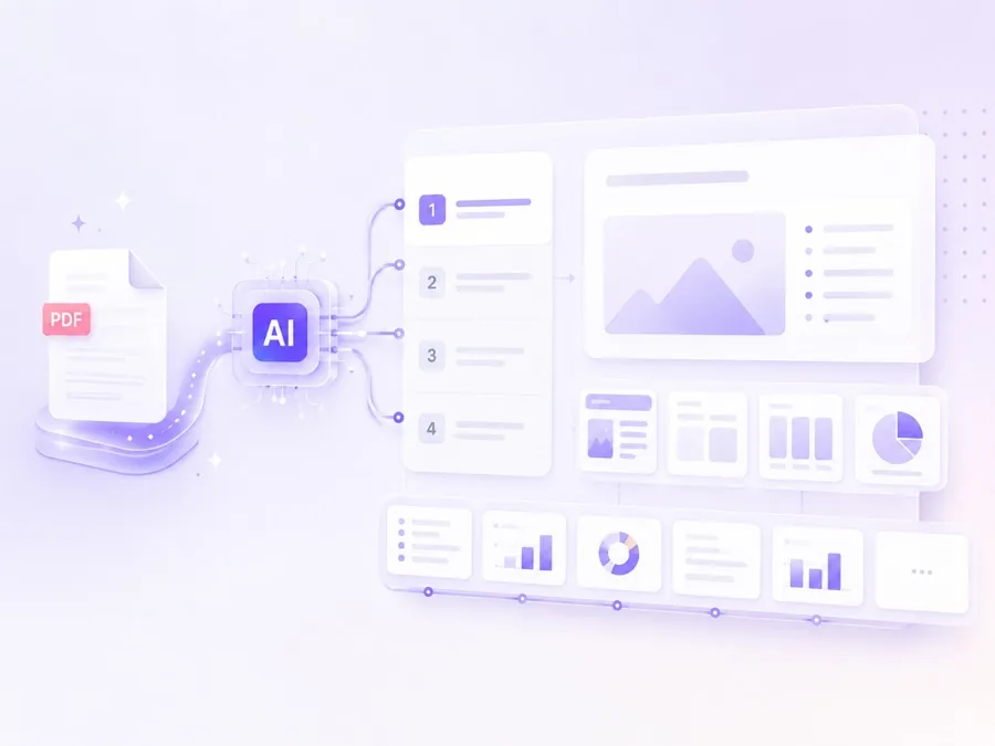 AI analyzing PDF content and generating slide outline